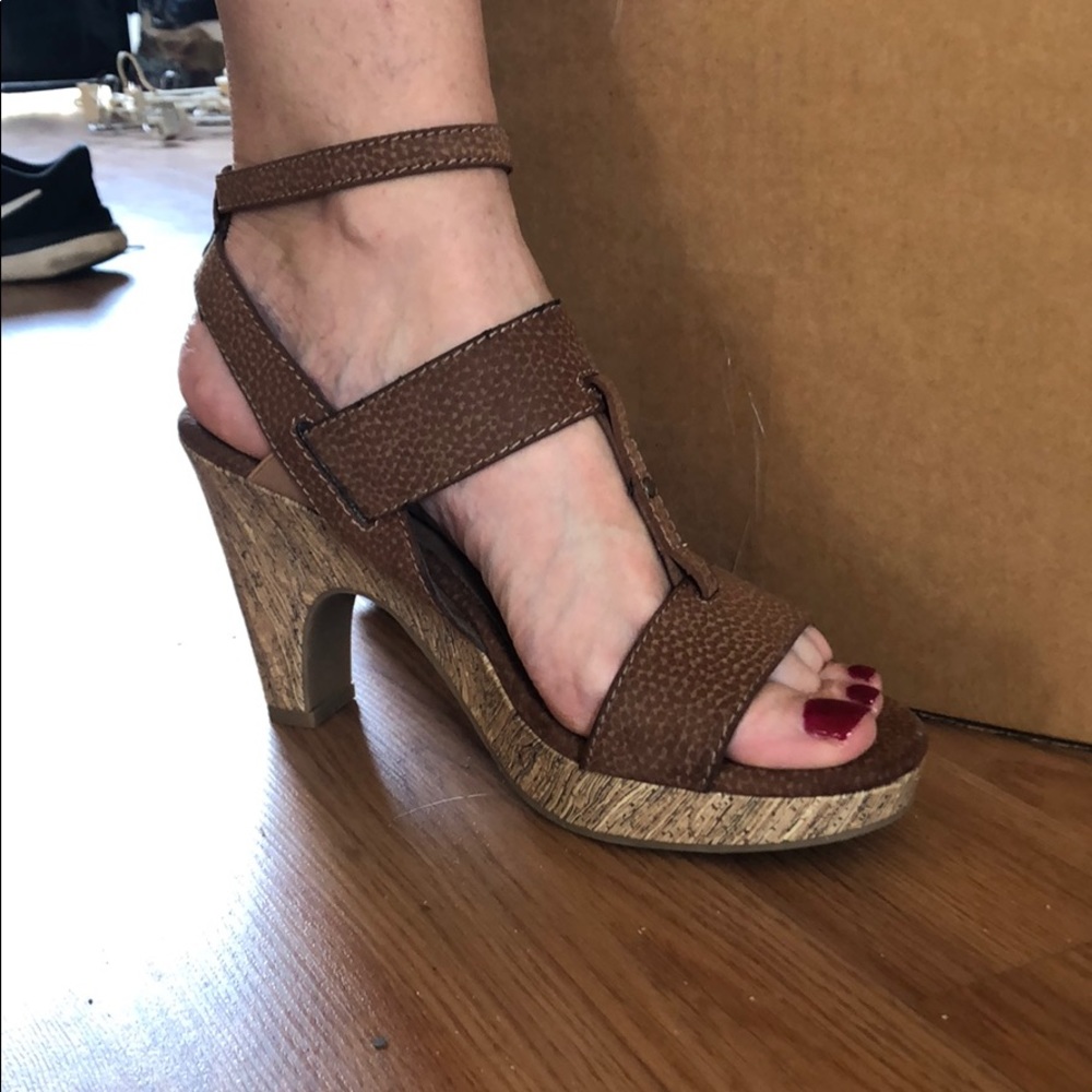 New Madison brown leather chunky heel